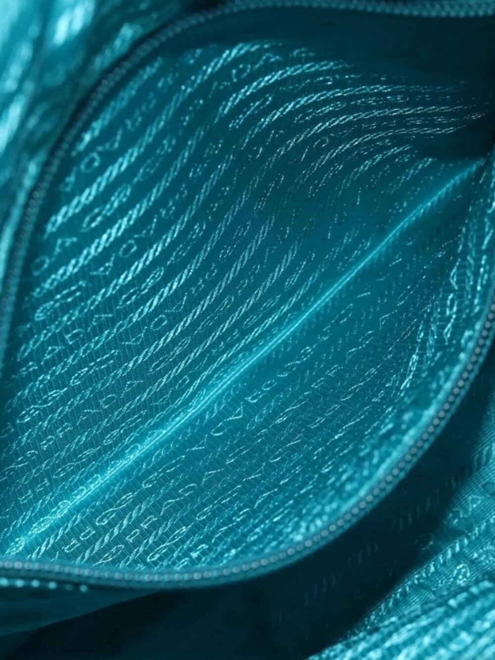 PRADA Shoulder Bag Nylon Turquoise Blue Silver Auth 177218A - Picture 15 of 16